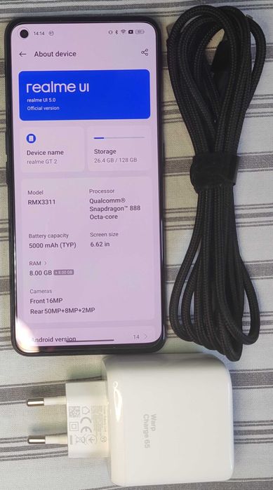 Telefon Realme GT2 8GB 128GB czarny stan bdb 5G RMX3311