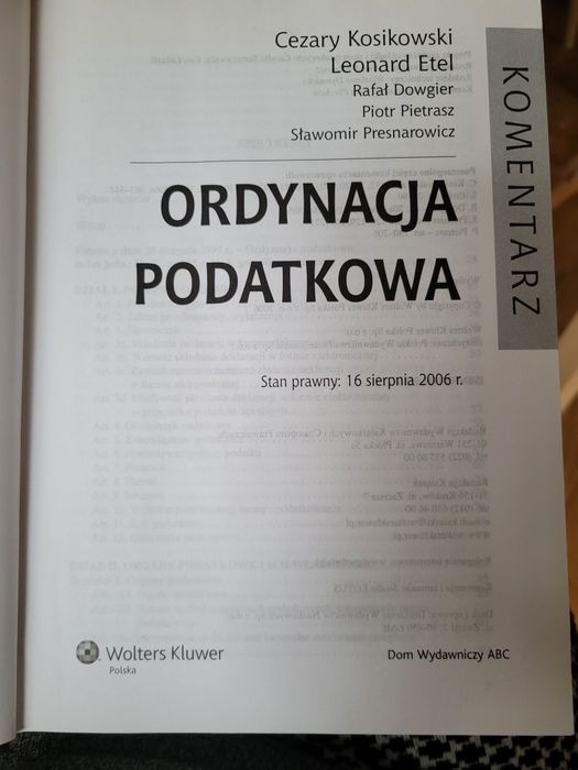 Ordynacja podatkowa Komentarz 2006