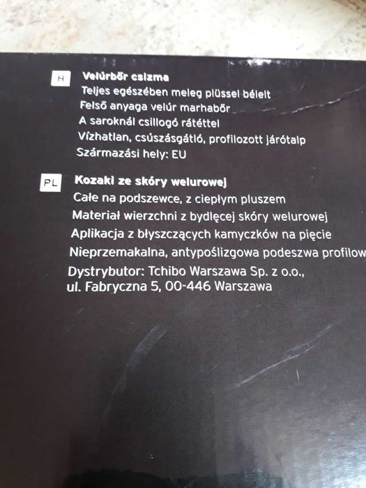 Buty zimowe typu saszki Tchibo czarne roz 39