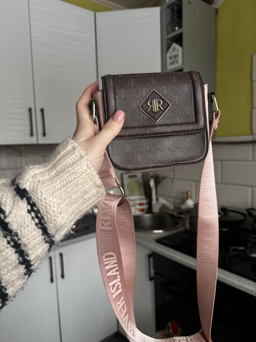 Сумка коричнева маленька крос боді