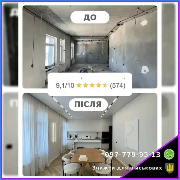 Ремонт квартир, будинків та офісів під ключ — Сміла