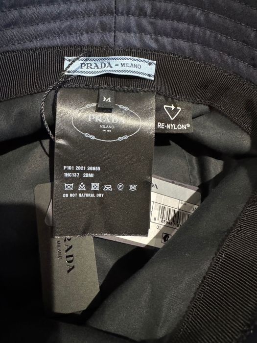 Prada Re Nylon kapelusz unisex wodoodporny M logo oryginalny z metkami