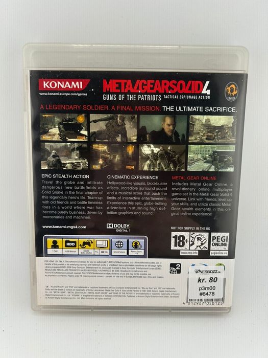 Metal Gear Solid 4 w Obwolucie Ps3