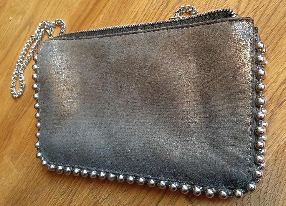 Mała torebka damska, srebrzysty grafit