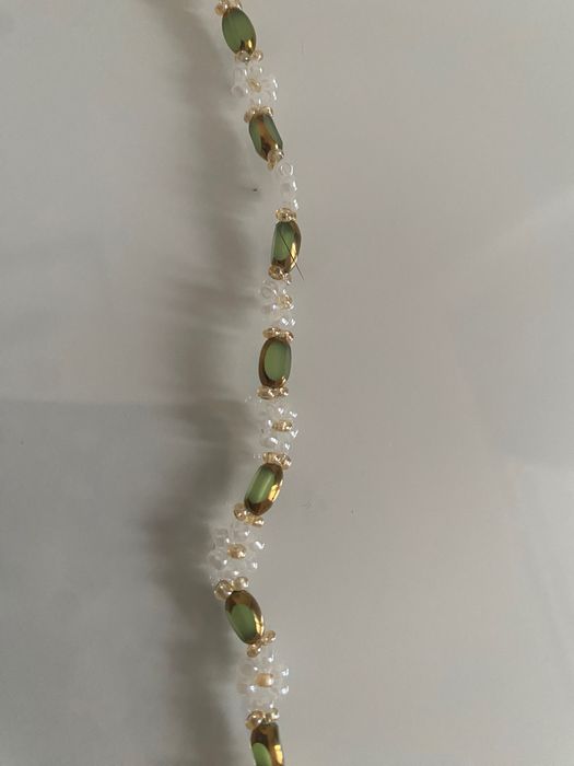 Bransoletka flowers, zielona