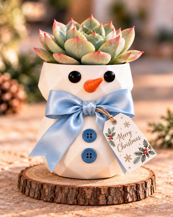Suculentas Echeverias Plantas Prendas de Natal Empresas  - Vasos Personalizados à Mão