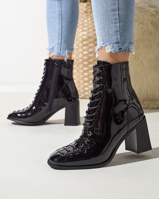 2 KOLORY 36 37 38 botki 39 40 41 trzewiki lakierowane sznurowane wiaza