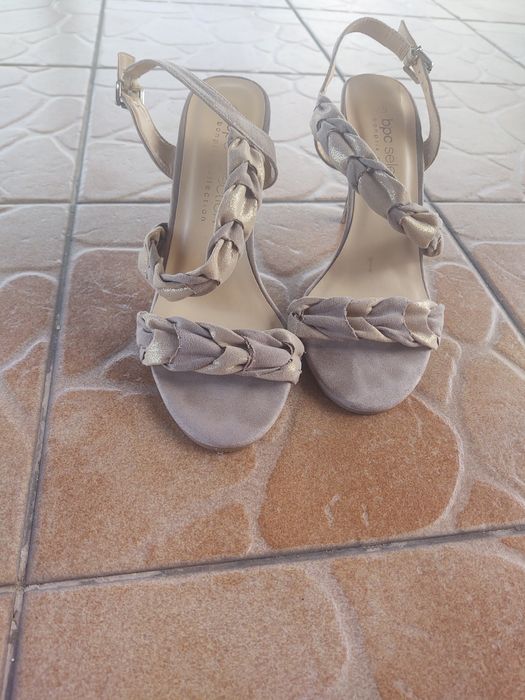 Buty szpilki 39 szare zamszowe