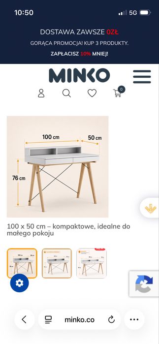 Biurko MINKO z nadstawką Horizontal BASIC