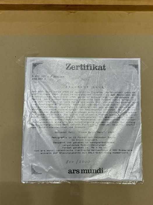 Salvador Dali Plac Św. Marka Ogromna Litografia na jedwabiu  Oryginał