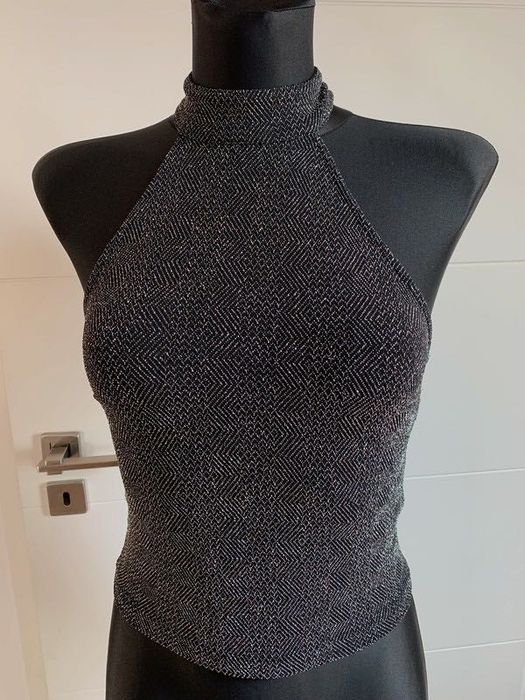 Bluzka, Top, crop Top, błyszcząca bluzka