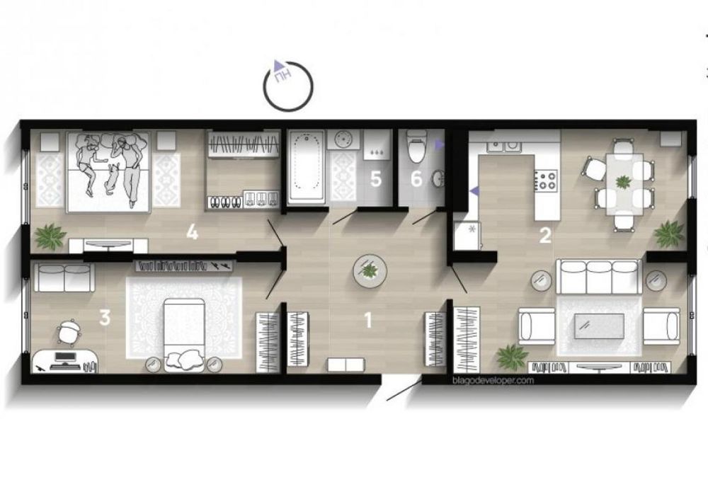 ТРИКімнатна квартира в затишному мікрорайоні