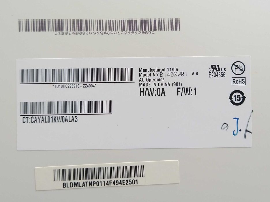 Display LCD 14.0" B140XW01