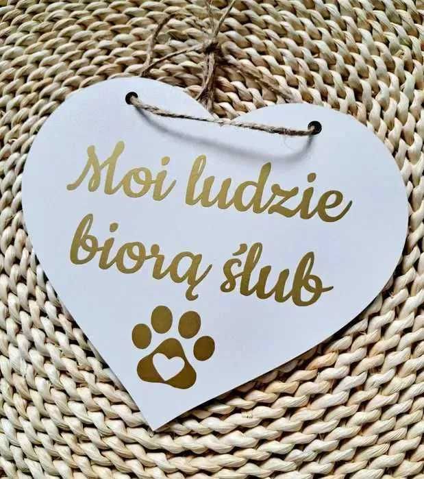 Moi ludzie biorą ślub złoty napis wesele ślub zawieszka dla zwierzaka