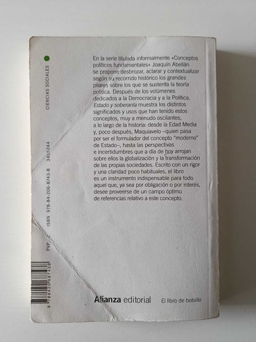 Livro Estado y Soberanía, de Joaquín Abellán, em espanhol.
