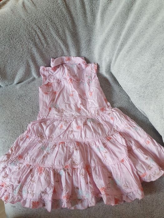 Sukienka bez rękawów, haft w kwiaty, Next, r.98