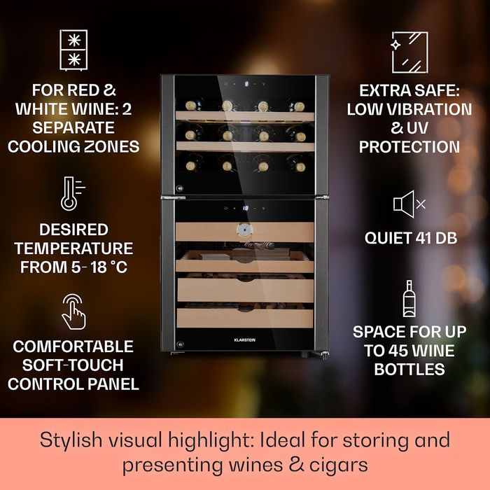 Lodówka na wino winiarka i Humidor na Cygara Klarstein El Dorado 108