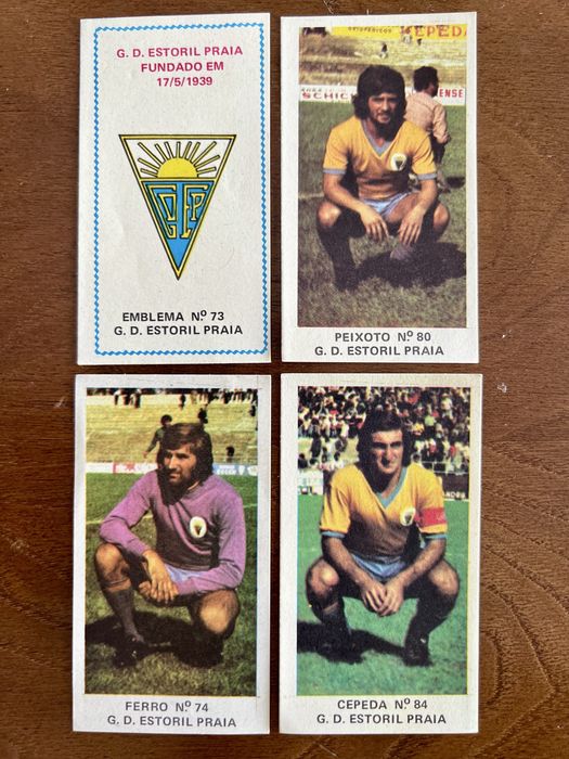 Cromos de futebol da coleção Ases do futebol de 75/76
