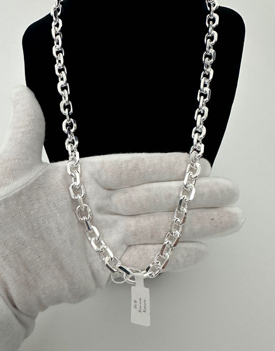 Nowy Łańcuszek Męski Srebrny splot Ankier szer. 9,5mm - 60cm pr. 925
