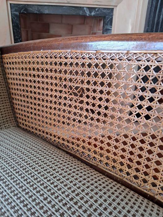 Conjunto sofás e mesa de apoio estilo inglês Vintage