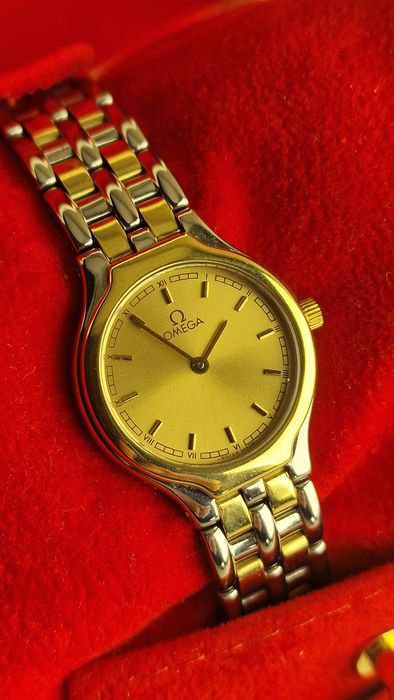 Omega de ville stal i złoto 750