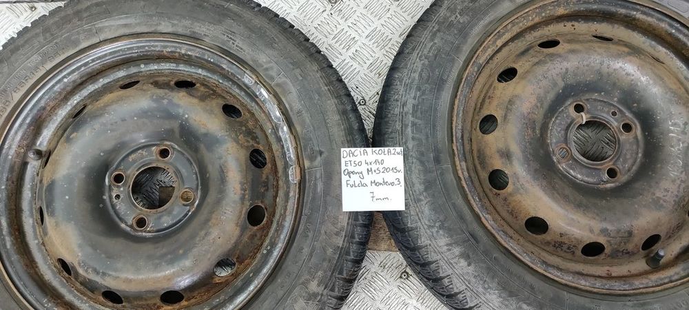 dacia koła 2szt et50 4x140 opony 2015r fulda 3 7mm