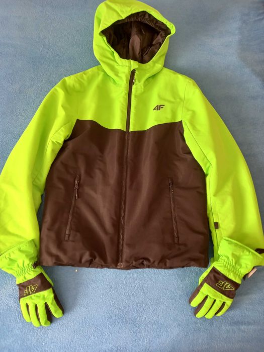 kurtka zimowa narciarska 4F rozmiar 164,rękawiczki