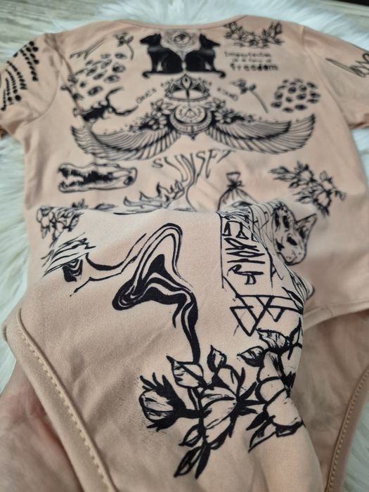 Боди женское с имитацией тату