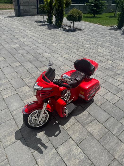 Motocykl motor pojazd na akumulator dla dzieci czerwony MP3 BT+  LED