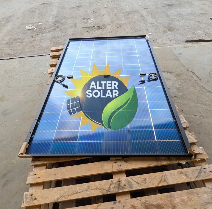 ‼️‼️‼️78$ Сонячна панель Luxen Solar 455Вт, Double Glass, Bifacial, N-type, Full Black, двосторонні