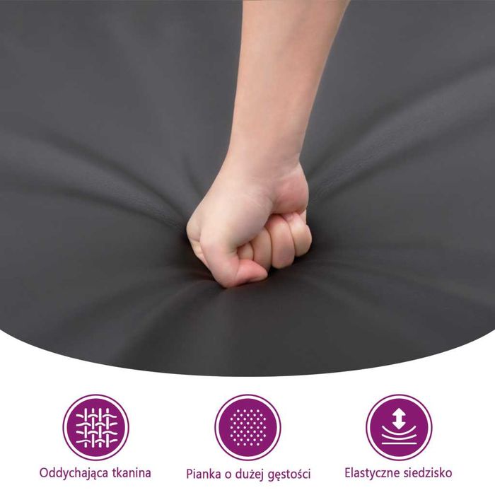 Podnóżek, szary, 70x55x41 cm, ekoskóra, pufa MEBLE DaMaOutlet.pl