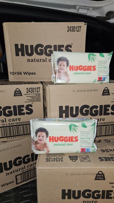 Huggies Aloe 56 шт (зелені) СТАРИЙ ЗРАЗОК. Made in UK. Ящиком!