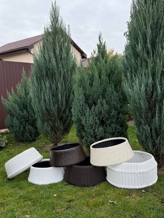 Новорічний кошик діам.65,плетений кошик під ялинку, ялинкова спідниця