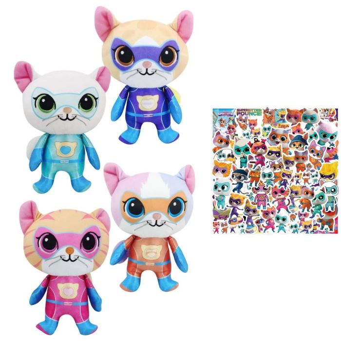 Autocolantes + Peluches Super kitties (novos)