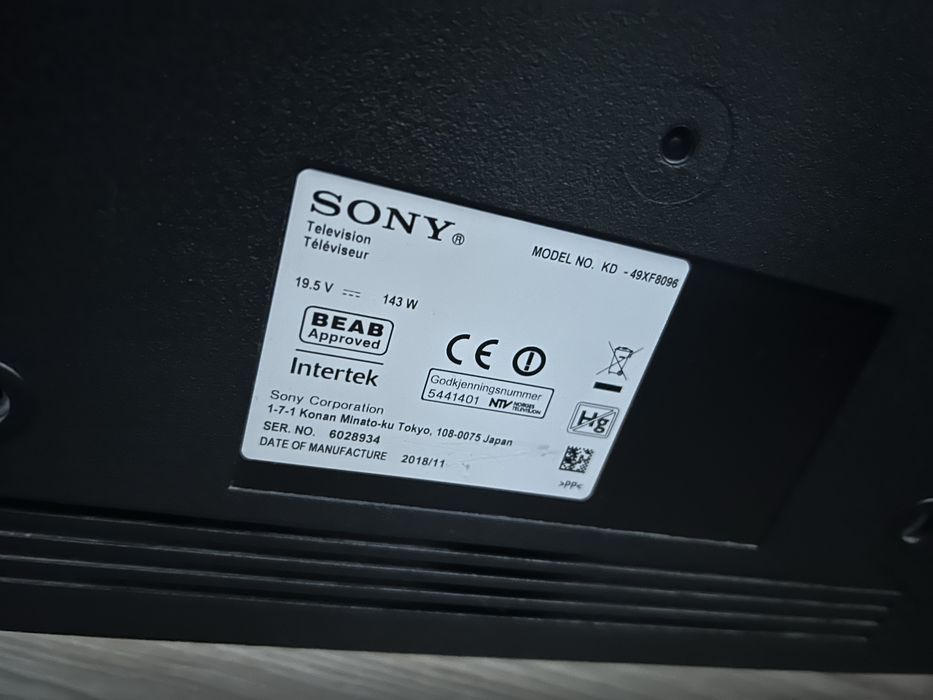 Sony TV uszkodzony