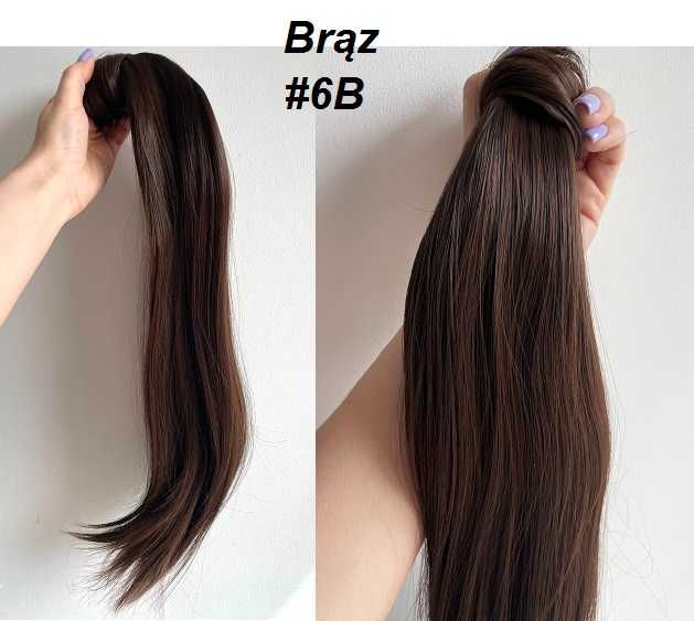 Doczepiany KUCYK kitka 60cm jak Naturalne treska braz lub ciemny brąz