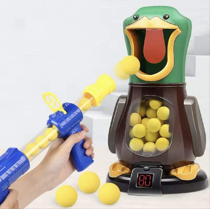 Gra dla Dzieci Prezent KACZKA STRZELANIE Do Celu Pistolet KULKI 3+