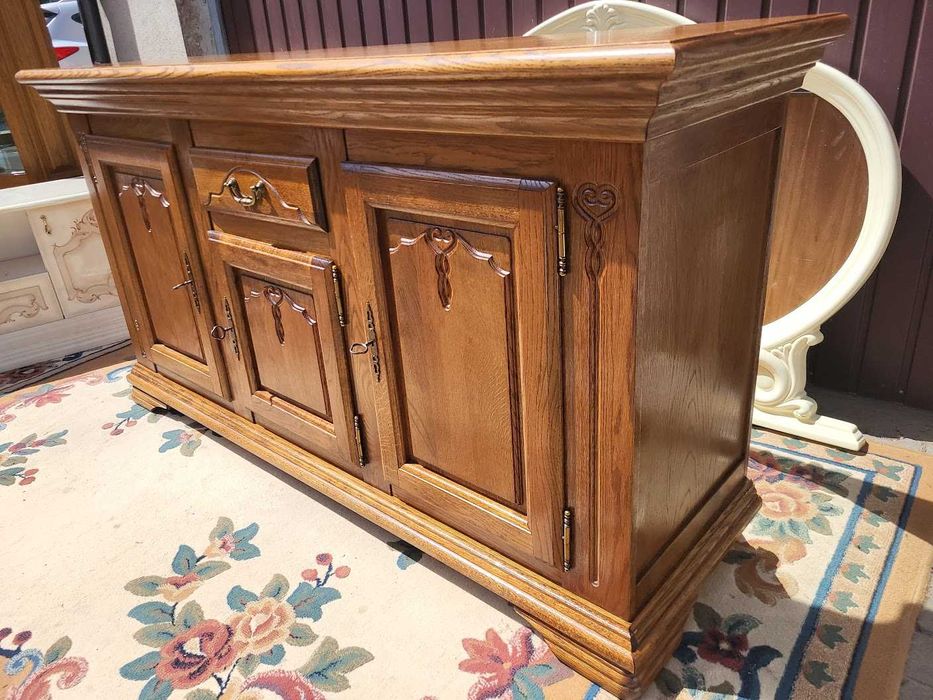 Duża komoda dębowa komoda pod telewizor lity pełny dąb ! OKAZJA