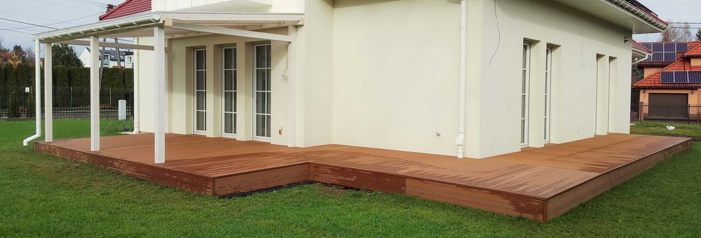 Taras drewniany, taras kompozytowy, renowacja tarasu.