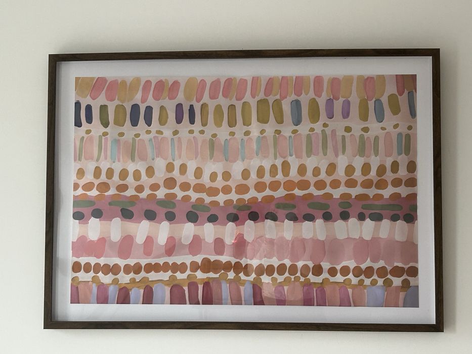 Obraz rama drewno pastele orzech nowoczesny abstrakcja duzy 100x70