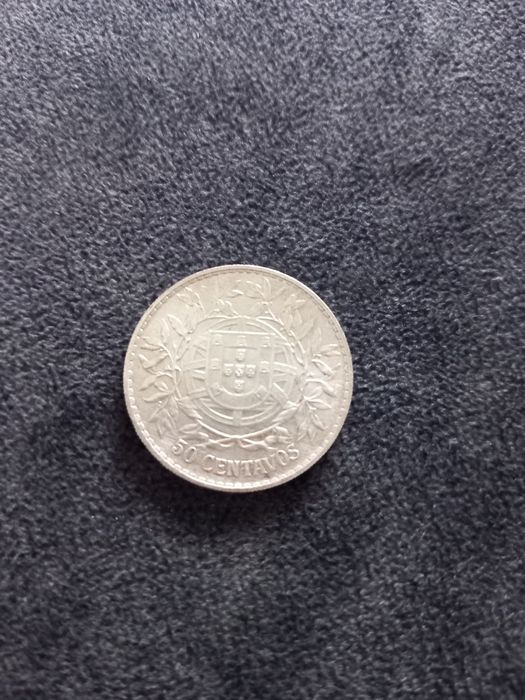 Moeda 50 Centavos PRATA 1916