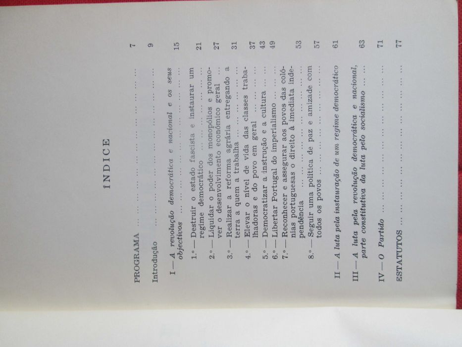 Projeto de Programa e de Estatutos dos PCP