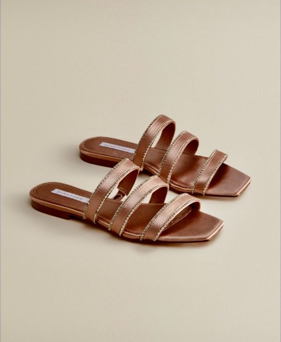 Chinelo Tiras Brilho Tam 38 Zara Home NOVO