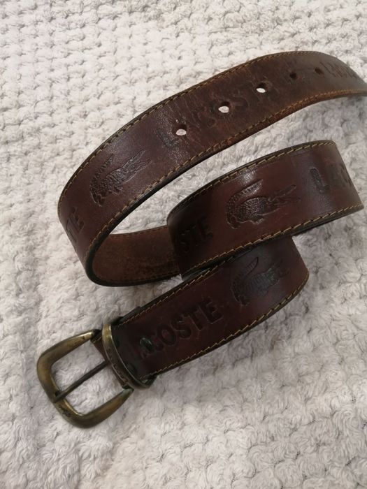 Вінтажний, шкіряний ремінь унісекс LACOSTE