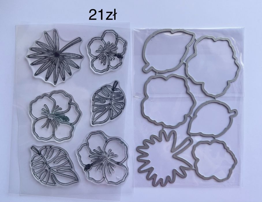 Stemple akrylowe i wykrojniki rośliny scrapbooking