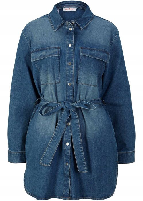 B.P.C jeansowa sukienka z paskiem r.36