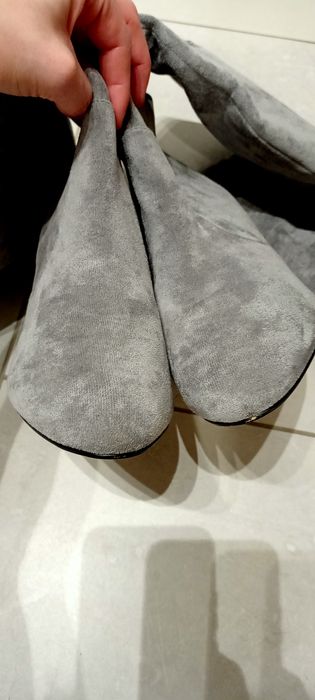 Piękne wysokie kozaki 42 szare