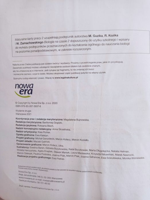 Biologia na czasie 2  Maturalne Karty Pracy