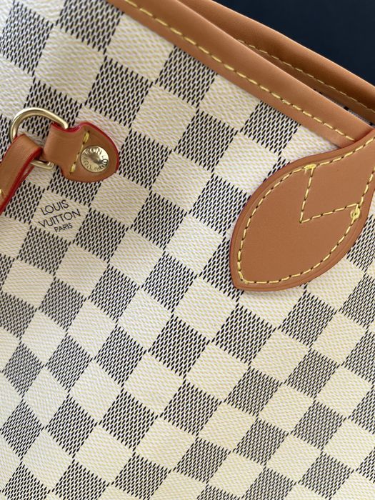 Torba z logo LV monogram neverfull damier azur