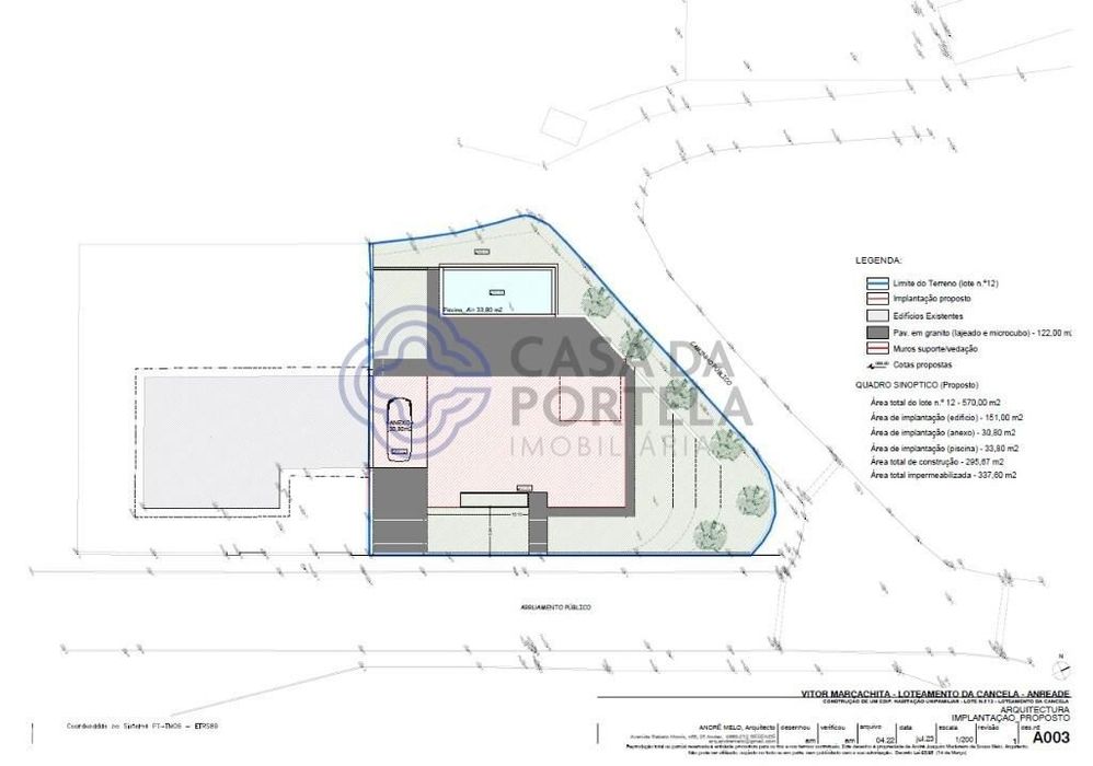 Terreno com projecto aprovado em Anreade, Resende com vistas explêndid